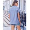 imageZeagoo Short Sleeve Summer Tops for Women Casual Button Down Shirts SolidStriped Business Work BlousesJh41
