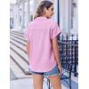 imageZeagoo Short Sleeve Summer Tops for Women Casual Button Down Shirts SolidStriped Business Work BlousesTw302