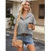 imageZeagoo Short Sleeve Summer Tops for Women Casual Button Down Shirts SolidStriped Business Work BlousesTw305