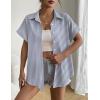 imageZeagoo Short Sleeve Summer Tops for Women Casual Button Down Shirts SolidStriped Business Work BlousesTw371