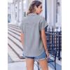 imageZeagoo Short Sleeve Summer Tops for Women Casual Button Down Shirts SolidStriped Business Work BlousesTw371