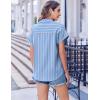 imageZeagoo Short Sleeve Summer Tops for Women Casual Button Down Shirts SolidStriped Business Work BlousesTw636