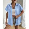 imageZeagoo Short Sleeve Summer Tops for Women Casual Button Down Shirts SolidStriped Business Work BlousesTw636