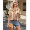 imageZeagoo Short Sleeve Summer Tops for Women Casual Button Down Shirts SolidStriped Business Work BlousesTw720