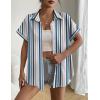 imageZeagoo Short Sleeve Summer Tops for Women Casual Button Down Shirts SolidStriped Business Work BlousesTw721
