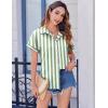 imageZeagoo Short Sleeve Summer Tops for Women Casual Button Down Shirts SolidStriped Business Work BlousesTw773