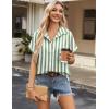 imageZeagoo Short Sleeve Summer Tops for Women Casual Button Down Shirts SolidStriped Business Work BlousesTw773