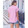 imageZeagoo Short Sleeve Summer Tops for Women Casual Button Down Shirts SolidStriped Business Work BlousesTw774