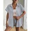 imageZeagoo Short Sleeve Summer Tops for Women Casual Button Down Shirts SolidStriped Business Work BlousesTw775