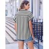 imageZeagoo Short Sleeve Summer Tops for Women Casual Button Down Shirts SolidStriped Business Work BlousesTw776