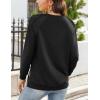 imageZeagoo Tunic Tops for Women 2025 Spring Long Sleeve Shirts Dressy Casual Crewneck Pleated Cute Tops Side Split SweatshirtsBlack