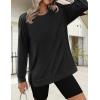 imageZeagoo Tunic Tops for Women 2025 Spring Long Sleeve Shirts Dressy Casual Crewneck Pleated Cute Tops Side Split SweatshirtsBlack