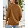 imageZeagoo Tunic Tops for Women 2025 Spring Long Sleeve Shirts Dressy Casual Crewneck Pleated Cute Tops Side Split SweatshirtsBrown