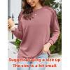 imageZeagoo Tunic Tops for Women 2025 Spring Long Sleeve Shirts Dressy Casual Crewneck Pleated Cute Tops Side Split SweatshirtsDark Pink