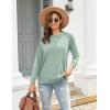 imageZeagoo Tunic Tops for Women 2025 Spring Long Sleeve Shirts Dressy Casual Crewneck Pleated Cute Tops Side Split SweatshirtsIce Green