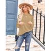 imageZeagoo Tunic Tops for Women 2025 Spring Long Sleeve Shirts Dressy Casual Crewneck Pleated Cute Tops Side Split SweatshirtsKhaki