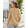 imageZeagoo Tunic Tops for Women 2025 Spring Long Sleeve Shirts Dressy Casual Crewneck Pleated Cute Tops Side Split SweatshirtsKhaki