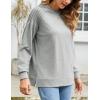 imageZeagoo Tunic Tops for Women 2025 Spring Long Sleeve Shirts Dressy Casual Crewneck Pleated Cute Tops Side Split SweatshirtsLight Grey
