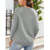 imageZeagoo Tunic Tops for Women 2025 Spring Long Sleeve Shirts Dressy Casual Crewneck Pleated Cute Tops Side Split SweatshirtsLight Grey