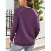 imageZeagoo Tunic Tops for Women 2025 Spring Long Sleeve Shirts Dressy Casual Crewneck Pleated Cute Tops Side Split SweatshirtsPurple