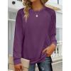 imageZeagoo Tunic Tops for Women 2025 Spring Long Sleeve Shirts Dressy Casual Crewneck Pleated Cute Tops Side Split SweatshirtsPurple