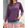 imageZeagoo Tunic Tops for Women 2025 Spring Long Sleeve Shirts Dressy Casual Crewneck Pleated Cute Tops Side Split SweatshirtsPurple