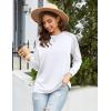 imageZeagoo Tunic Tops for Women 2025 Spring Long Sleeve Shirts Dressy Casual Crewneck Pleated Cute Tops Side Split SweatshirtsWhite
