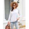 imageZeagoo Tunic Tops for Women 2025 Spring Long Sleeve Shirts Dressy Casual Crewneck Pleated Cute Tops Side Split SweatshirtsWhite