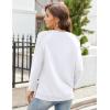 imageZeagoo Tunic Tops for Women 2025 Spring Long Sleeve Shirts Dressy Casual Crewneck Pleated Cute Tops Side Split SweatshirtsWhite