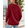 imageZeagoo Tunic Tops for Women 2025 Spring Long Sleeve Shirts Dressy Casual Crewneck Pleated Cute Tops Side Split SweatshirtsWine Red