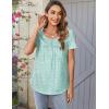 imageZeagoo Women Tunic Tops Dressy Casual Summer Short Sleeve Shirts Floral Loose Fit Pleated Boho Top SXXLAn202