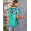 imageZeagoo Women Tunic Tops Dressy Casual Summer Short Sleeve Shirts Floral Loose Fit Pleated Boho Top SXXLBf111