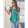 imageZeagoo Women Tunic Tops Dressy Casual Summer Short Sleeve Shirts Floral Loose Fit Pleated Boho Top SXXLBf111