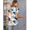 imageZeagoo Women Tunic Tops Dressy Casual Summer Short Sleeve Shirts Floral Loose Fit Pleated Boho Top SXXLDh637