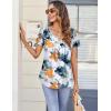 imageZeagoo Women Tunic Tops Dressy Casual Summer Short Sleeve Shirts Floral Loose Fit Pleated Boho Top SXXLDh637