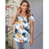 imageZeagoo Women Tunic Tops Dressy Casual Summer Short Sleeve Shirts Floral Loose Fit Pleated Boho Top SXXLDh637