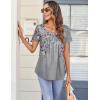 imageZeagoo Women Tunic Tops Dressy Casual Summer Short Sleeve Shirts Floral Loose Fit Pleated Boho Top SXXLHf36