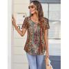imageZeagoo Women Tunic Tops Dressy Casual Summer Short Sleeve Shirts Floral Loose Fit Pleated Boho Top SXXLMz721