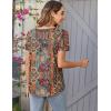 imageZeagoo Women Tunic Tops Dressy Casual Summer Short Sleeve Shirts Floral Loose Fit Pleated Boho Top SXXLMz721