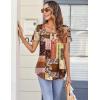 imageZeagoo Women Tunic Tops Dressy Casual Summer Short Sleeve Shirts Floral Loose Fit Pleated Boho Top SXXLMz810