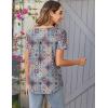 imageZeagoo Women Tunic Tops Dressy Casual Summer Short Sleeve Shirts Floral Loose Fit Pleated Boho Top SXXLMz834