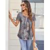 imageZeagoo Women Tunic Tops Dressy Casual Summer Short Sleeve Shirts Floral Loose Fit Pleated Boho Top SXXLMz834