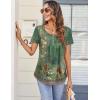imageZeagoo Women Tunic Tops Dressy Casual Summer Short Sleeve Shirts Floral Loose Fit Pleated Boho Top SXXLPa171