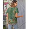 imageZeagoo Women Tunic Tops Dressy Casual Summer Short Sleeve Shirts Floral Loose Fit Pleated Boho Top SXXLPa171