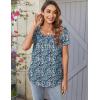 imageZeagoo Women Tunic Tops Dressy Casual Summer Short Sleeve Shirts Floral Loose Fit Pleated Boho Top SXXLPa236