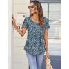 imageZeagoo Women Tunic Tops Dressy Casual Summer Short Sleeve Shirts Floral Loose Fit Pleated Boho Top SXXLPa236