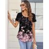 imageZeagoo Women Tunic Tops Dressy Casual Summer Short Sleeve Shirts Floral Loose Fit Pleated Boho Top SXXLSf31