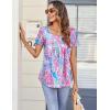 imageZeagoo Women Tunic Tops Dressy Casual Summer Short Sleeve Shirts Floral Loose Fit Pleated Boho Top SXXLWf39