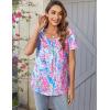 imageZeagoo Women Tunic Tops Dressy Casual Summer Short Sleeve Shirts Floral Loose Fit Pleated Boho Top SXXLWf39