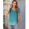 imageZeagoo Women Tunic Tops Dressy Casual Summer Short Sleeve Shirts Floral Loose Fit Pleated Boho Top SXXLXh363